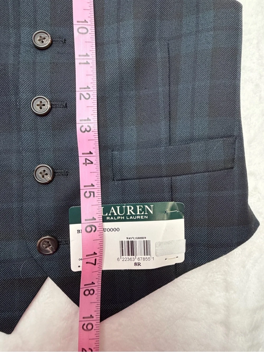 Lauren Ralph Lauren Plaid Vest Boy’s 8R Waistcoat Wedding Holidays Church NWT